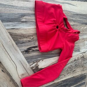 Tiger Friday Red Long Sleeve Crop Top